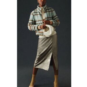 New Anthropologie plaid jacket, sky, blue Plaid